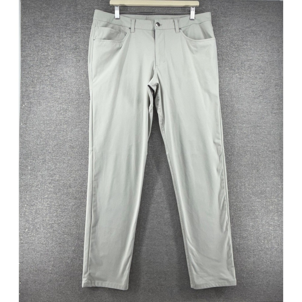 Lululemon ABC Classic Chino Pants Men Size 36x33 Vapor Gray Warpstreme Golf